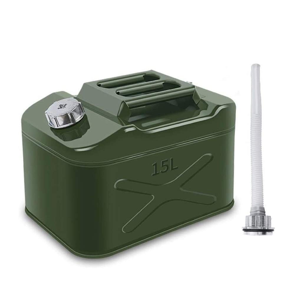 Bidón de gasolina de Metálico Recipientes gasoli Tanque de combustible horizontal de metal de 10 l / 15 l, lata de gasolina portátil, bote de combustible engrosado, tanques de combustible de respaldo,