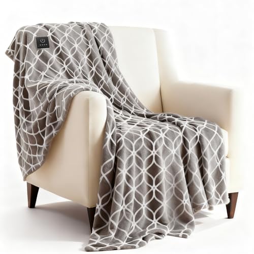 Heated Blanket Electric Throw Blanket with Built-in Button Controller 50