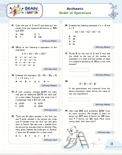 Math Practice Workbook Grades 6-8: 1000+ Questions You Need to Kill in Middle School by Brain Hunter Prep (Arithmetic, Algebra, Geometry, Measurement, ... more in Kill It Series by Brain Hunter Prep) - Image 16
