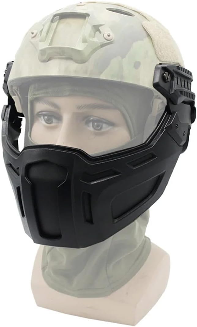 Fast Half-Face Mask for Tactical Helmet - Outdoor Paintball Protective Folding Half Seal Mask for Cs Game Cosplay