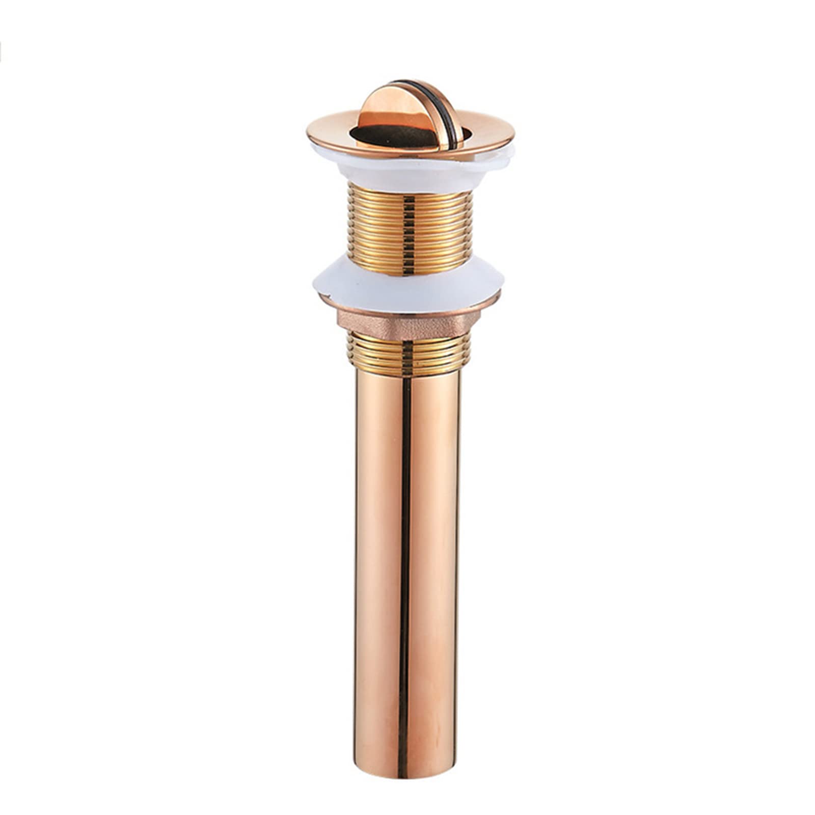 Ablaufgarnitur Waschbecken Pop Up,Roségold,Ablaufgarnitur Pop Up,Universal Ablaufgarnitur Waschbecken,Kein Überlaufloch,Messing-Korrosionsschutz- Und Frostschutz-Ablauf,Roségold C