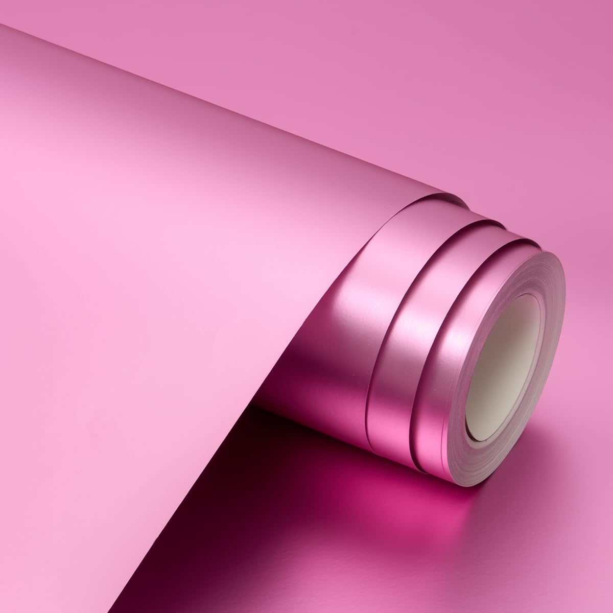 12M Rose Gold Matte Gift Wrapping Paper : 43cm Solid Color Bright Wrapping Paper Roll for Valentine's Day - Birthday - Wedding - Gift Wrapping — image 1