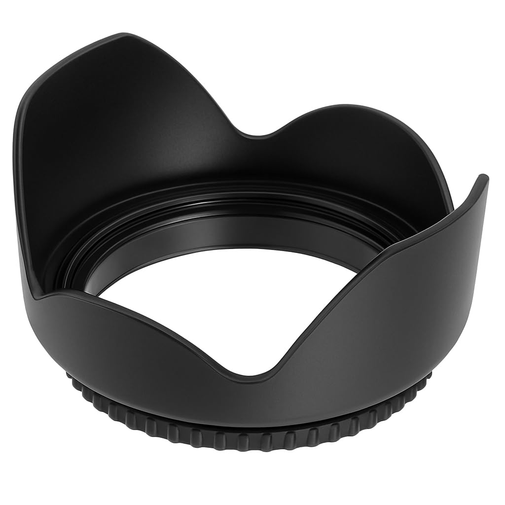 Boosty® Replacement Lens Hood 49mm Flower Lens Hood Black Color Screw Mount for Canon Nikon Sony Olympus Pentax & All Other Digital SLR Cameras (49mm Rev Lens Hood)-image-39