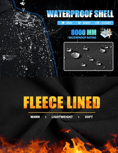 Pioneer Camp Softshell Jacket for Men Fleece Lined Hooded Waterproof Winter tactical windbreaker Jacket with 7 Pockets3