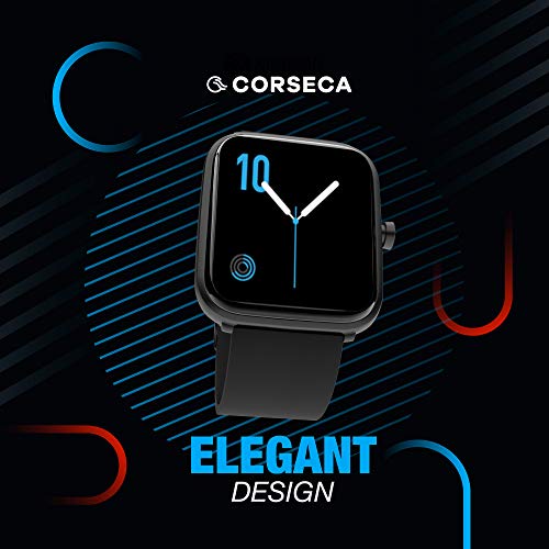 Image of Corseca Fittex Plus Bluetooth Smart Watch (1 Week Battery Life Compatible with Android 5.1 iOS 10.0 Wireless IP68), Black, Large (DMW6095)