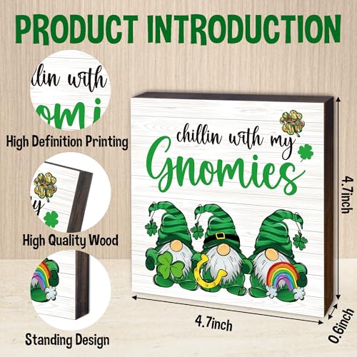 St-Patricks-Day-Decorations-St-Patricks-Day-Gnomes-Decor-Irish-Gifts-for-Women-Rustic-Green-Shamrock-Wood-Block-Sign-for-Home-Party-Shelf-Table-Tiered-Tray-Decor-47-x-47-A01 St Patricks Day Decorations St Patricks Day Gnomes Decor Irish Gifts for Women Rustic Green Shamrock Wood Block Sign for Home Party Shelf Table Tiered Tray Decor 47 x 47 A01