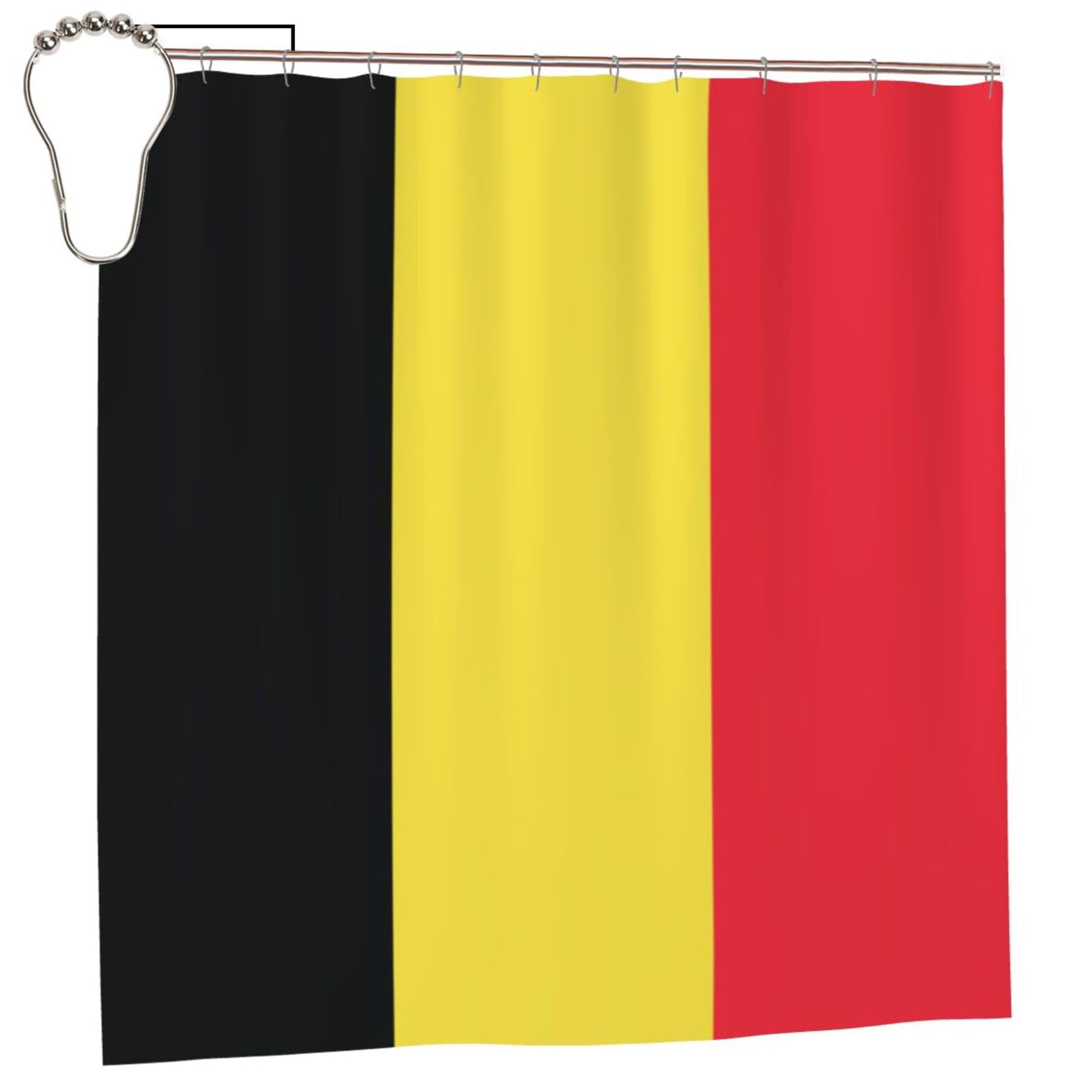 Klgrtjhk Iron Flag Of Belgium Shower Curtain 72X72in Bathroom Curtain﻿