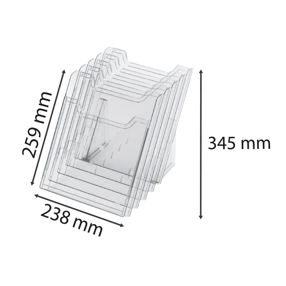 Exacompta Distributeur de Prospectus Vertical 5 Compartiments A4 Cristal
