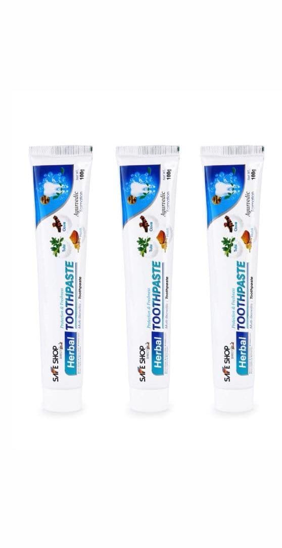 Herbal Tulsi, Babool Toothpaste 100g (Pack of 3)-image-15