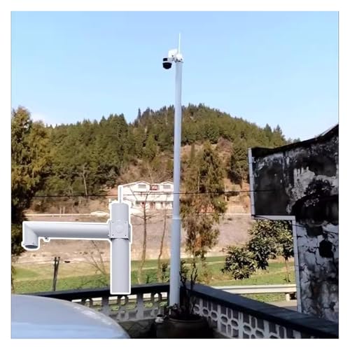 Caméra de sécurité sur poteau réglable blanc pour surveiller votre propriété