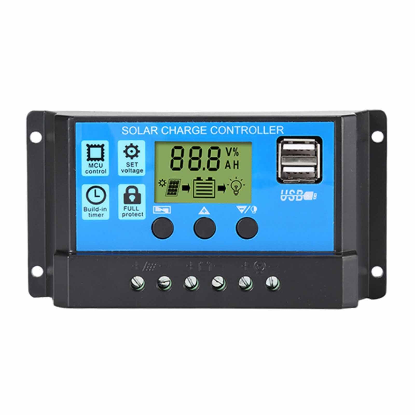 AURORIEL 太陽光チャージコントローラー 1 個セット 液晶表示 電流電圧モニター 12V24V 自動切替 多重保護機能