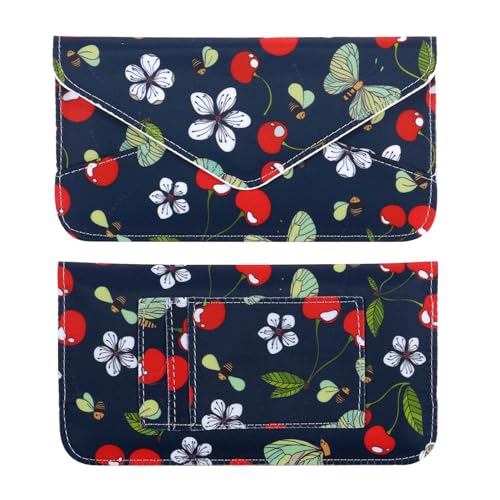 Image of XEYOU Women's Card Wallet Envelope Style Credit Card Holder Cute Cash Wallet for Ladies, Cherry, Large