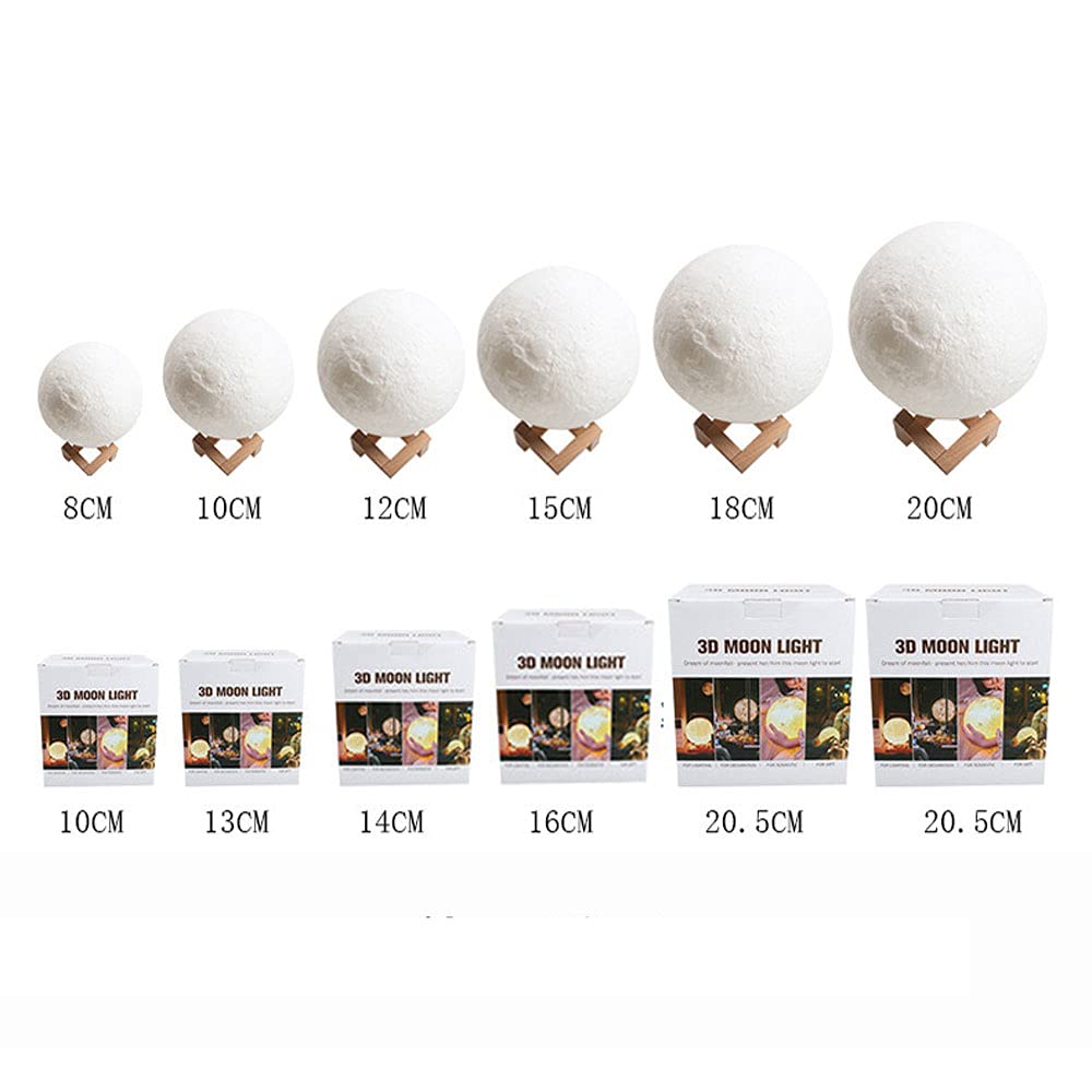 Moon Lamp Kids Night Light 16 Colores LED 3D Moon Light Con Soporte De Madera, Control Remoto (se Puede Cronometrar) Y Touch & Pat Control USB Recargable, Regalo Para Bebés, Niñas, Niños, Cump