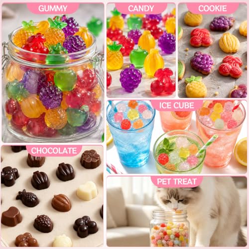 Image of Fruit Snack Molds, 4pcs Gummy Molds Silicone Chocolate Candy Molds
