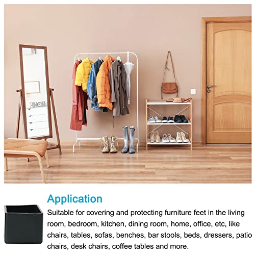 METALLIXITY Chair Leg End Cover (25mm x 25mm) 8Pcs, Square Rubber Furniture Feet Caps Floor Protector - Image 3