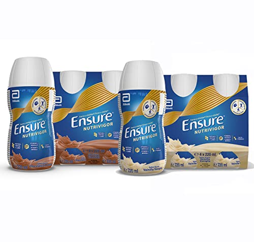 Ensure Nutrivigor -Complemento Alimenticio Para Adultos Sabor Vainilla Pack De 4 Botellas X 220 Ml + Ensure Nutrivigor-Complemento Alimenticio Para Adultos Sabor Chocolate Pack De 4 Botellas X 220 Ml