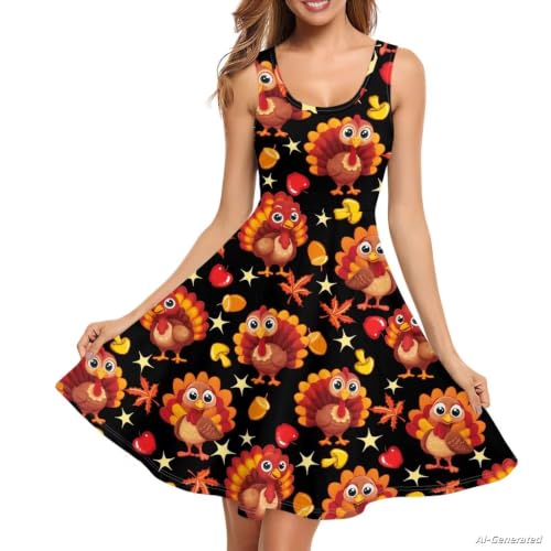 Image of Renewold Women's Sleeveless Tank Dress with Pockets, Casual Scoop Neck A-Line Sundress for Summer, Travel and Vacation
