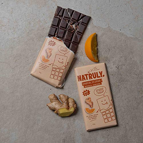 NATRULY Schokolade ohne Zucker und onhe Süßstoffe. Gesüßt mit Fasern aus Zichorien –Pack 4 Mix Flavours – Bild 6