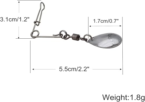 Miniatura 2 de Cuchillas giratorias de pesca Spinnerbait Cucharas de níquel lisas Plataformas Cucharas de pesca Señuelos Escarabajo Spins Pan Fish Bass Señuelos de