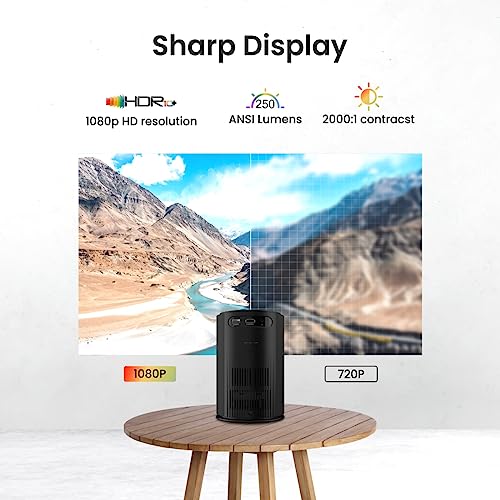 Portronics Beem 400 LED Projector with WiFi, 3600 Lumens (250 ANSI), 1080p HD Resolution, Up to 160 Inches Screen, Android/iOS Screen Mirroring, 6W... - Image 6