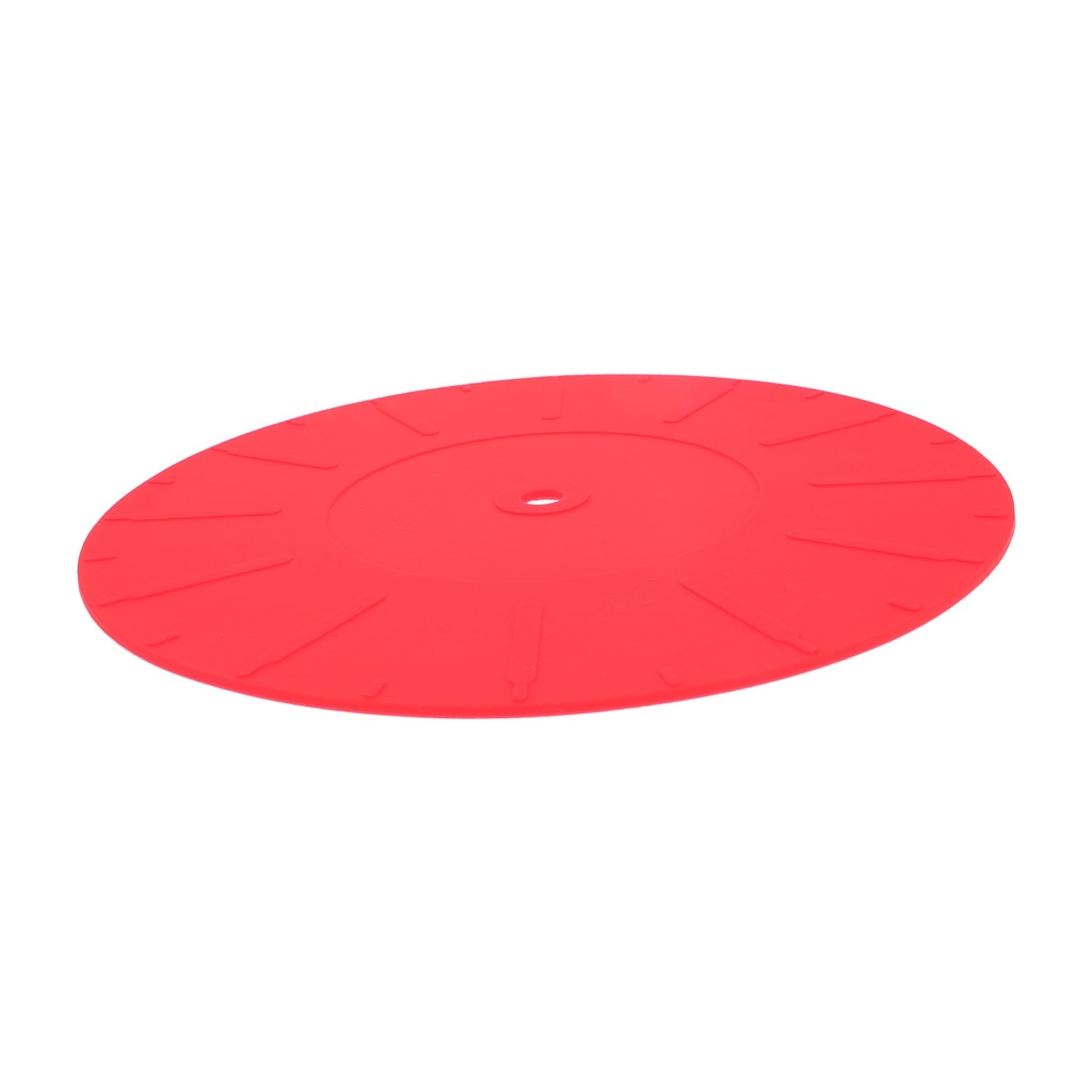 OFFSCH 17cm Record Player Slipmat - Turntable Mat Disc Protective Pad for Vinyl Records Silicone Platter Cover for Phonograph Noise Reduction Anti-slip Red