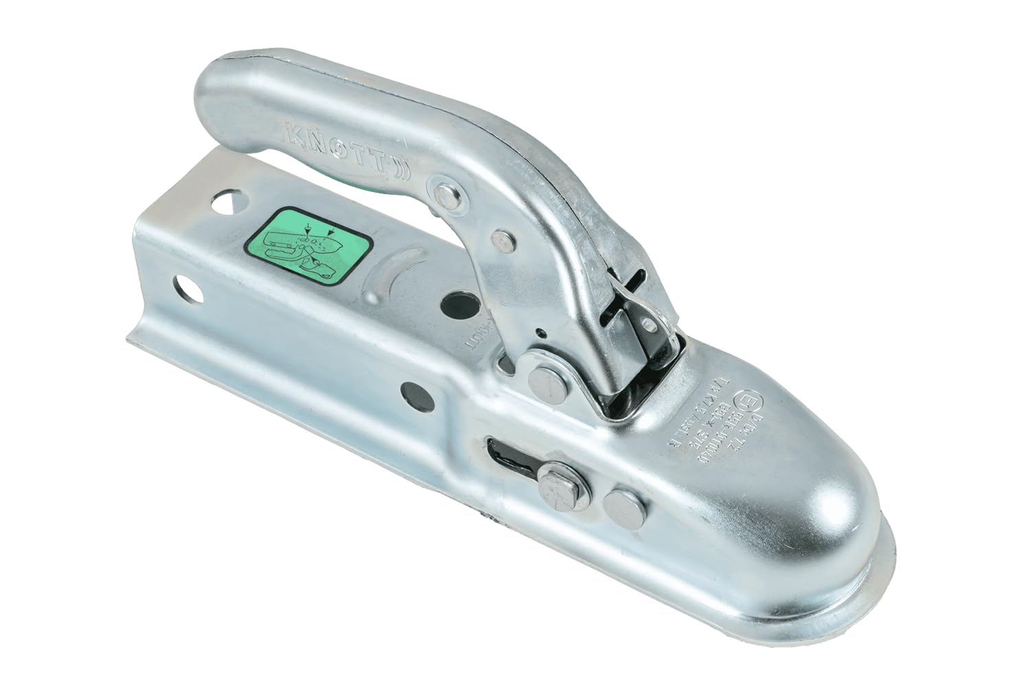 KNOTT gancio a sfera K7.5-G 750 kg timone quadro 45 mm carico verticale 75 kg per traino rimorchio per quadro 45 mm acciaio zincato protezione anticorrosione installazione semplice