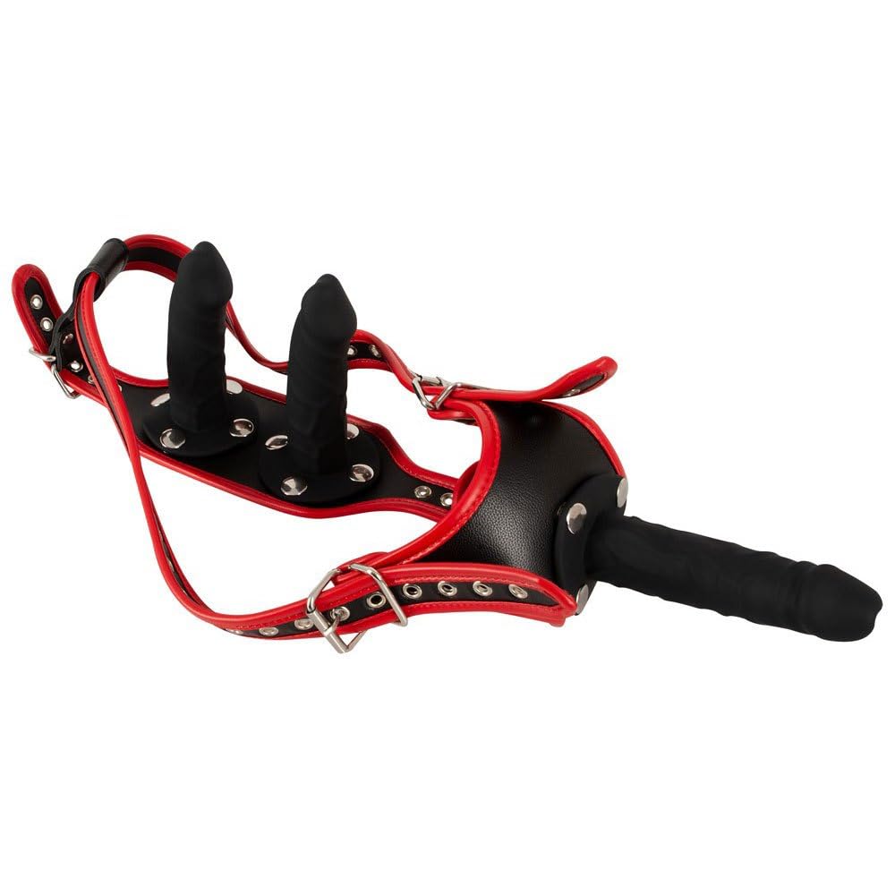 Bad Kitty Strap-On Harness Black/Red S/M