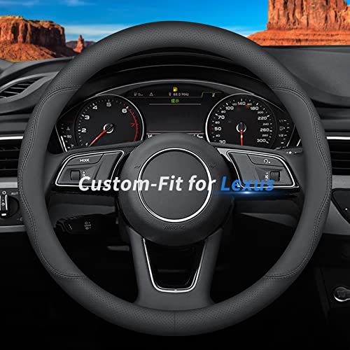 Custom-Fit-for-Lexus-Steering-Wheel-Cover-Premium-Leather-Car-Steering-Wheel-Cover-with-Logo-Non-Slip-Breathable-for-Lexus-Accessories-B-Stylefor-Lexus