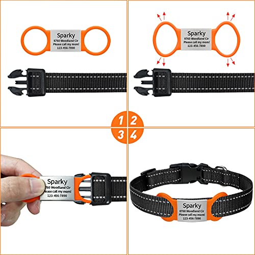 TagME 2er Pack Hundemarke/Hundemarke mit Gravur für Hunde für Kleine und Mittelgroße Hunderassen, Personalisierbar, Orange, XL