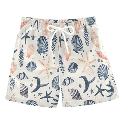 Boys Swim Trunks Toddler Swim Shorts Little Boys Swimwear Sea Shells Stars Bathing Suit Swimsuit