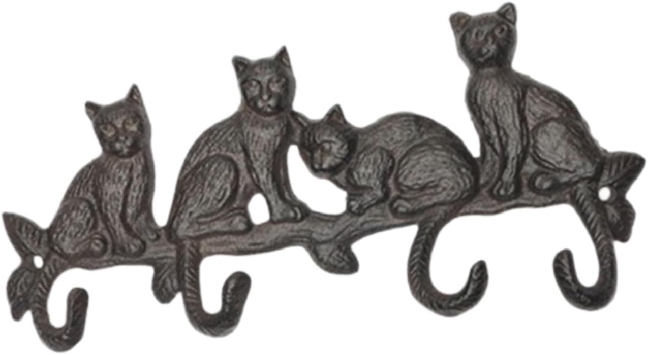Cast Iron Key Holder 4 Hooks Animal Shaped Decoration for Hanging Hats Towel| Heavy Duty Hooks | Multi-Purpose Utility Hooks | Hanger