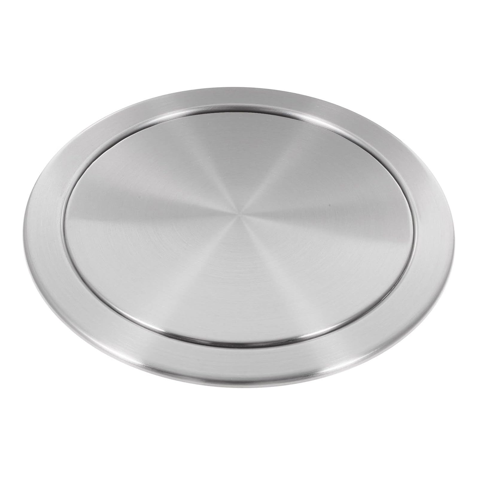 DFGHNBVC Stainless Steel Built In Countertop Trash Can Lid, Silver Brushed Swing Flush Waste Chute Cover, Round Recessed Garbage Flap For Ktichen Office Desktop,21Cm 430 Material,23.8Cm 430 Material