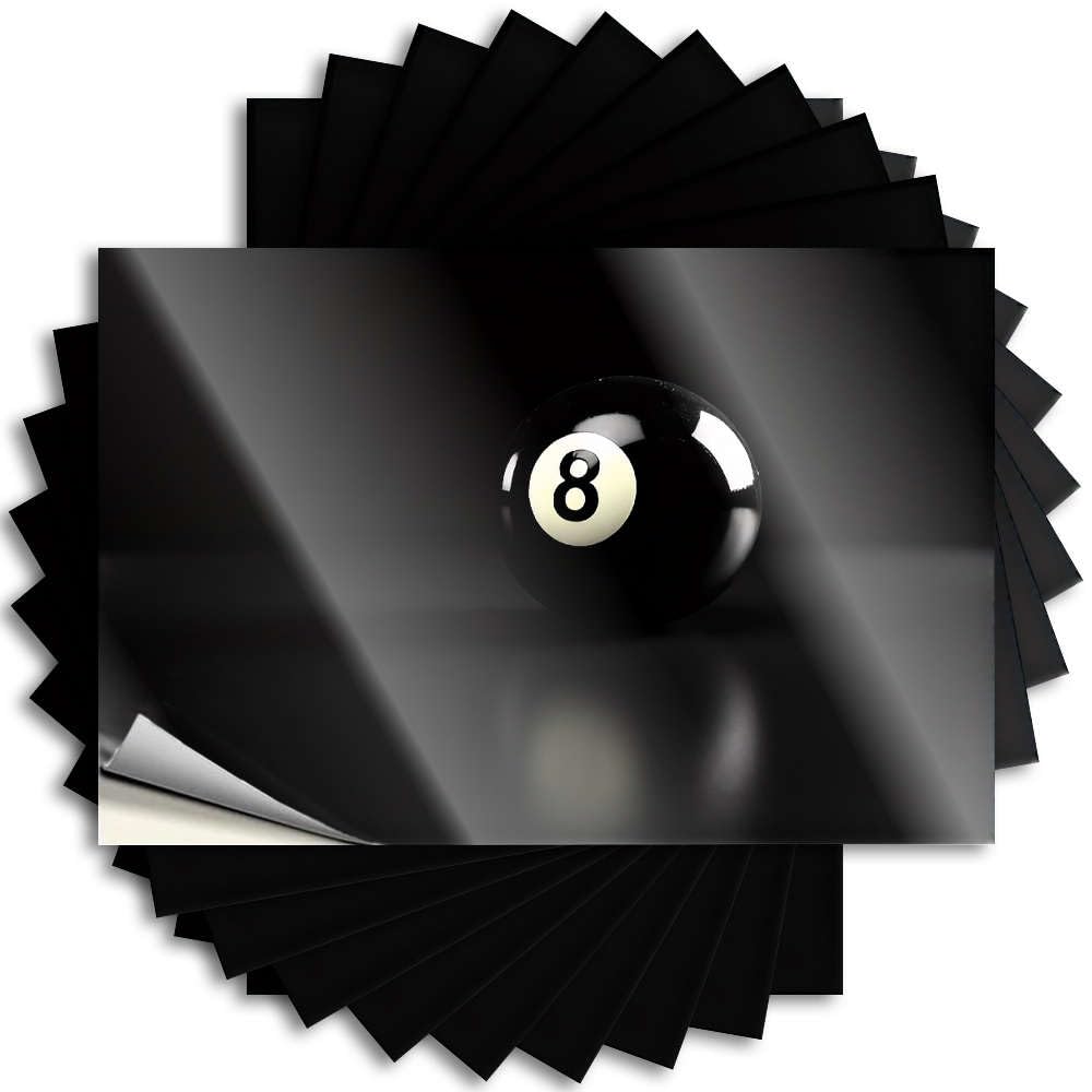 Sticker Housewarming | Square Case The Black Ball with The Number 8 is On A Dark Background. for Alcohol(8X12CM)