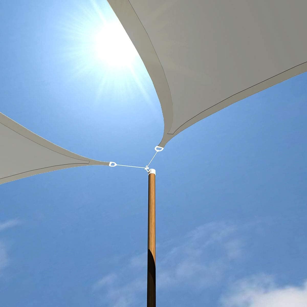 sonnensegel 7x7x7 wasserdicht AMANKA UV Dreieck Wasserdurchlässig - Sonnenschutz Balkon Dreieckig NextGenPantArmor Dachzelt Reisen: Campingtrip nach Farbe:2K - CK CELESTE GLOSSY / BLACK DECALS