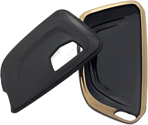 Miniatura 4 de Funda de goma de silicona para llavero compatible con Cadillac ATS CT5 CT6 XT4 XT5 XTS (5 botones) (negroblanco)