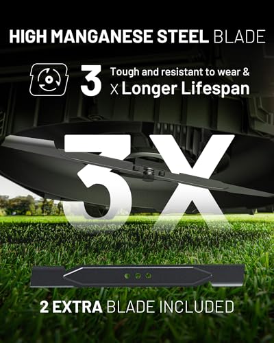 Image of Litheli 18 inch Cordless Lawn Mower, 2 * 5.0Ah Electric Mower Battery Powered