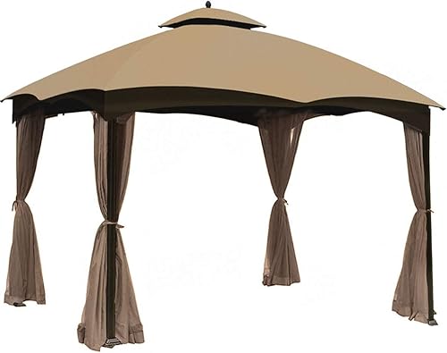 Miniatura 6 de ontheway Toldo de repuesto para cenador Lowe's Allen Roth de 10 x 12 pies #GF-12S004B-1 (marrón)