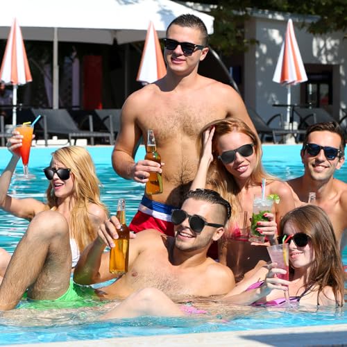 NEBURORA 24 Pack Black Sunglasses Bulk Retro Black Shades Party Sunglasses for Adult Men Women Summer Beach Party Accessories2