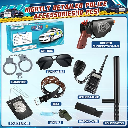 Metemot 10Pcs Police Toys, Cop Costume Accessories thumb #2