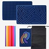 Sensorik Activity Board Sensorisches Aktivitätstafel Silikon Sensory Fidget Spiel Toys mit 20 Silikonschnüre und Reisetasche für Erwachsene & Kinder 3+ zur ADHD Stressabbau Autismus Angstzuständen