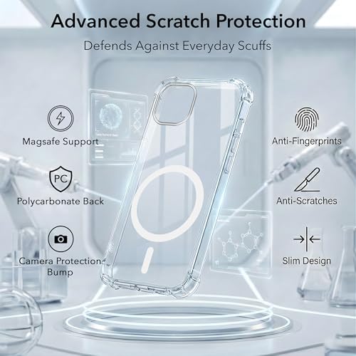Image of Jkobi Shockproof Crystal-Clear Back Cover for Apple iPhone 13 (Magsafe Wireless Support | Drop & Camera Protection | Hard Polycarbonate)