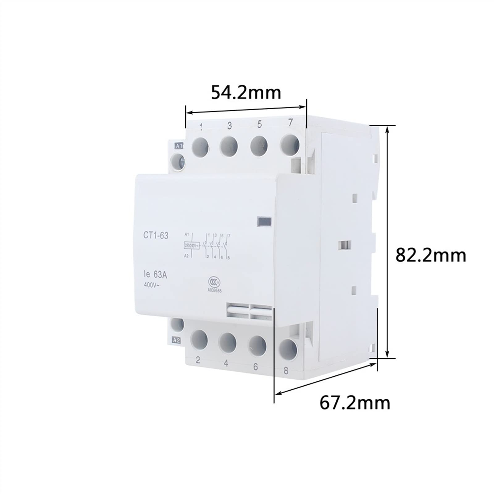 CT1-25 16A 25A 20A 2P 2NO 4P 4NO CT1-63 32A 40A 63A 230v 50or60HZ DIN-Schiene Haushalt AC Schütz 1St (Color : CT1-25-20A, Size : 2NC)