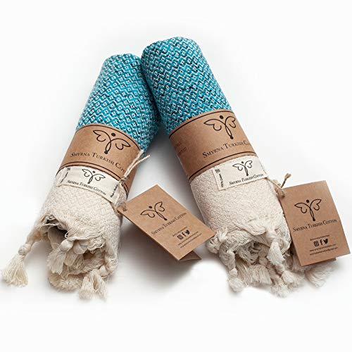 Smyrna Original Turkish Hand Towels Set of 2 | 100% Cotton, 16 x
