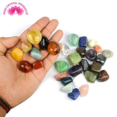 Image of Reiki Crystal Products Certified Natural Crystal Tumble Stone Kit | Multiple Crystal Stone Sets for Meditation, Reiki, Chakra & Spiritual Practices