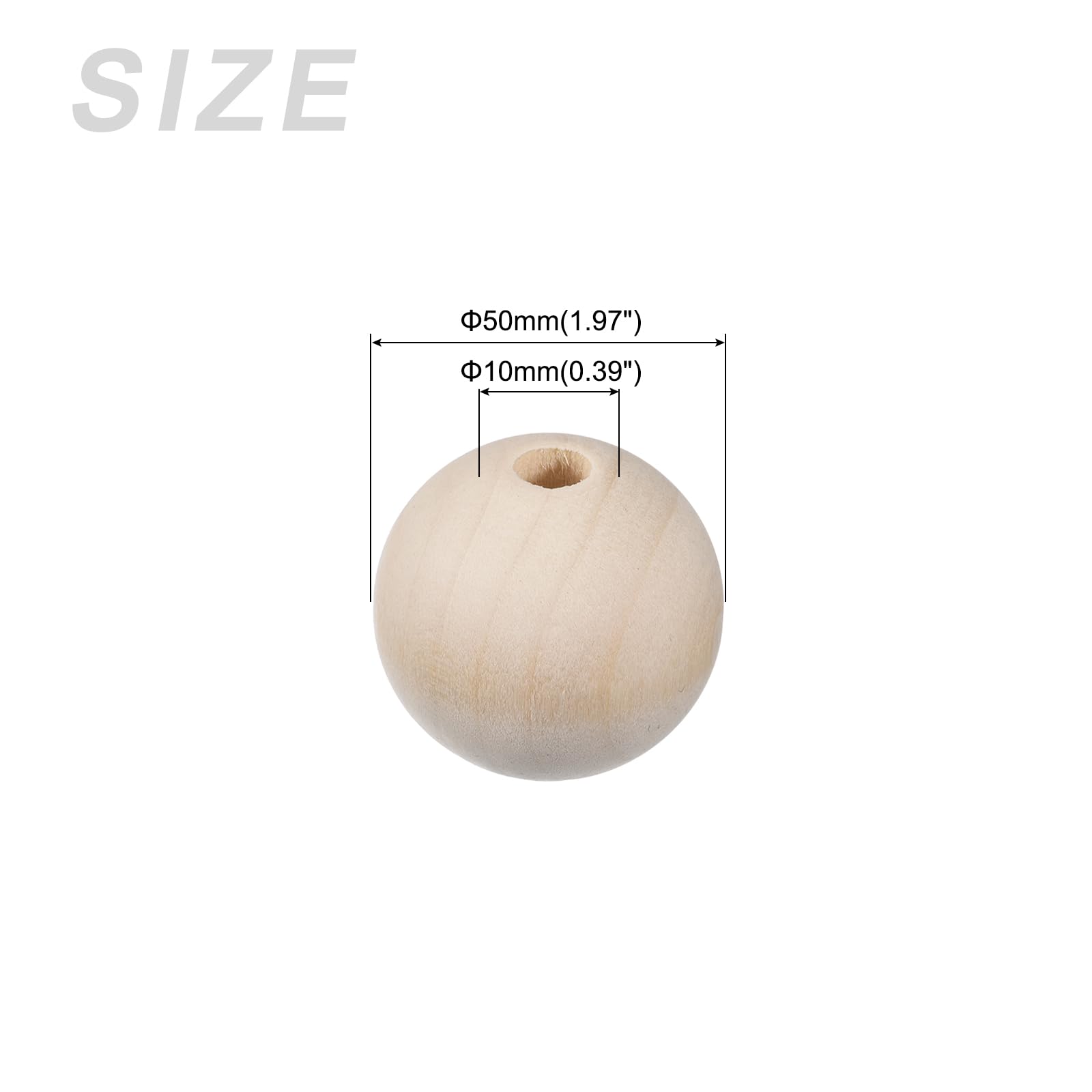 METALLIXITY 20pz Perline in Legno Naturale 50x10mm/1,97"x0,39" Braccialetti