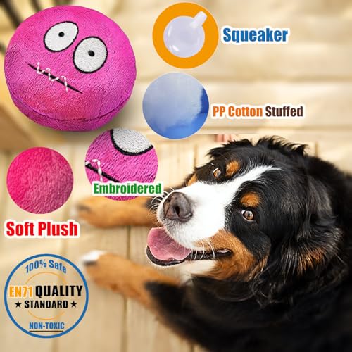 Juguete Mordible Pelota Sonora de Peluche 4 Piezas 3 Pulgadas miniatura 4