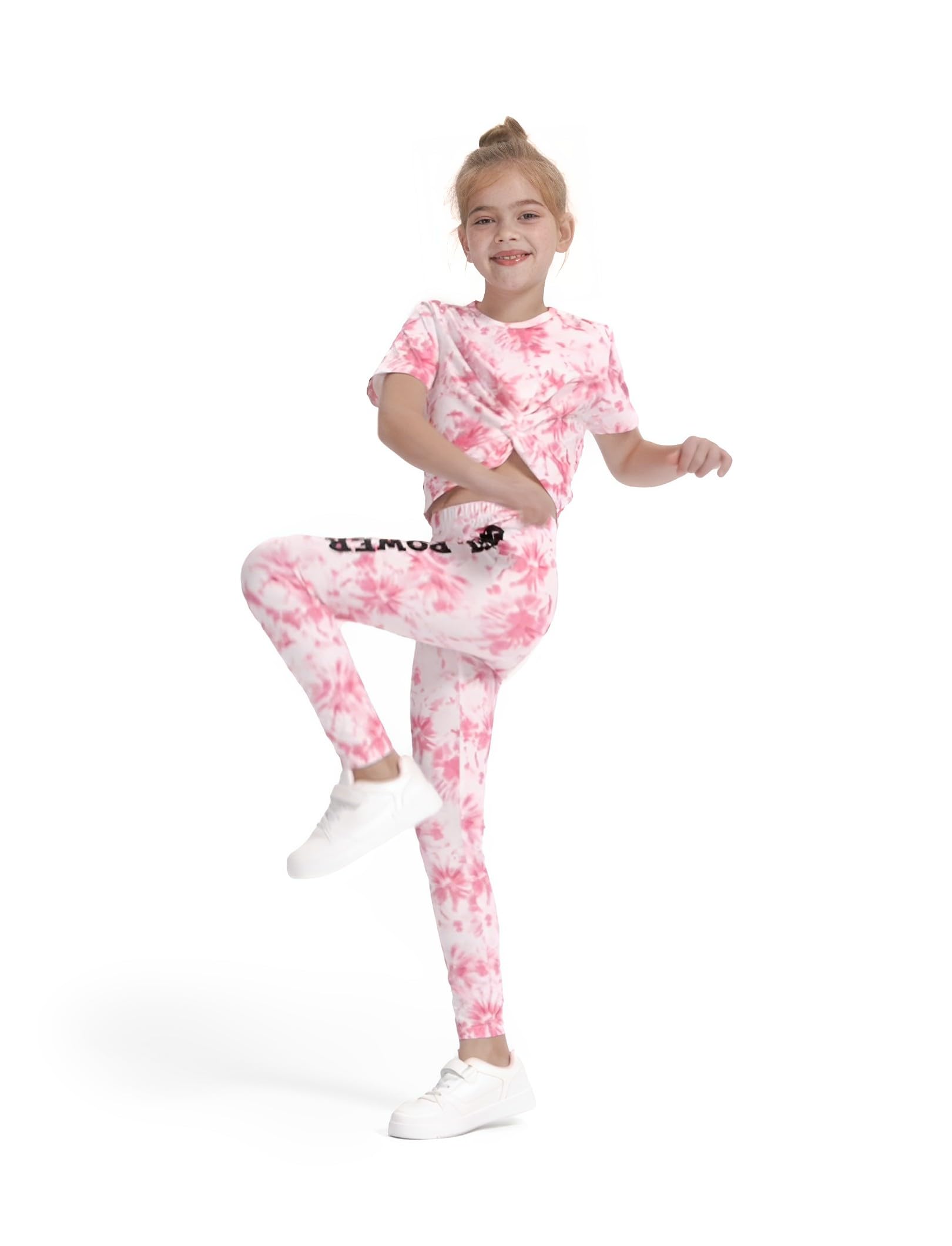 PATPAT Conjunto Deportivo de Verano para Niña, Top y Leggings Cortos de Tie Dye, Conjunto Niña, Leggins Niña, Falda Tenis Niña, Ropa para Niña 5 a 12 Años, ¡Ideal para un Estilo Deportivo y Fresco