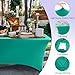 ABCCANOPY 6 FT Spandex Table Cover Stretch Fitted Wrinkle Resistant Tablecloth Reuse for Rectangular Folding Table Patry Event Wedding Banquet Protector Turquoise