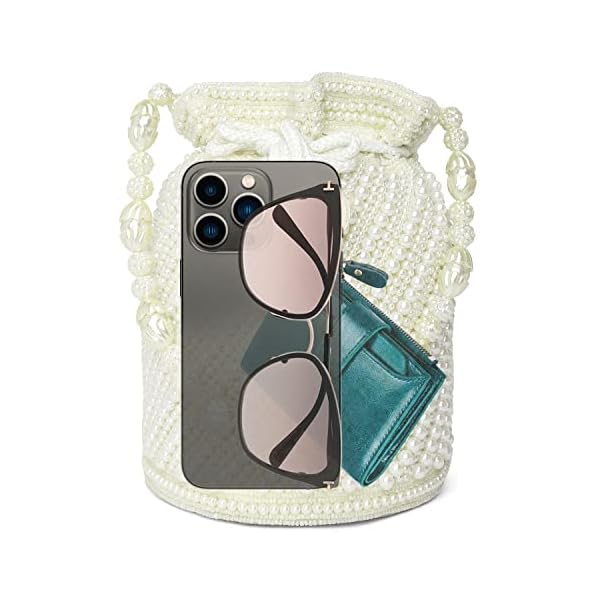 Peora White Potli Bag for Women Handmade Evening Wristlet Handbags Stylish Bridal Purse Fashion Bag Gift for Girls (P116W) - Image 4
