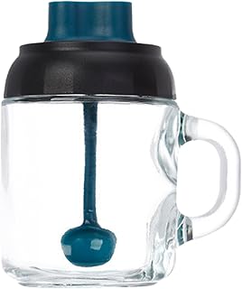 shpuuyy Recipiente de sal transparente con cuchara, utensilios de cocina y dispositivos para cocina, estación de café, viajes, bar, restaurante, camping